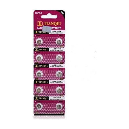 TIANQIU AG2 LR726/396 Alkalin 10'lu Düğme Pil