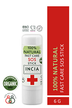 INCIA %100 Doğal Sos Stick Anlık Yatıştırıcı Organik Yalancı İğde Hızlı Koruma Bitkisel 6 G
