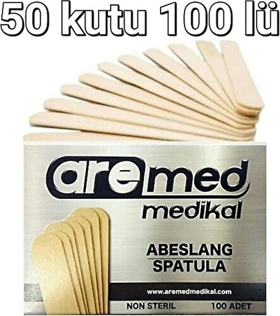 Aremed Abeslang Tahta Dil Basacağı Spatula 100'lü x 50 paket