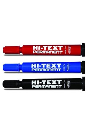 Hi-Text 830 PB Yuvarlak Uç Koli Kalemi 3 Renk Kırmızı Siyah Mavi