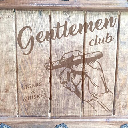 Veraart Gentlemen Club Ahşap İçki Viski Dolabı