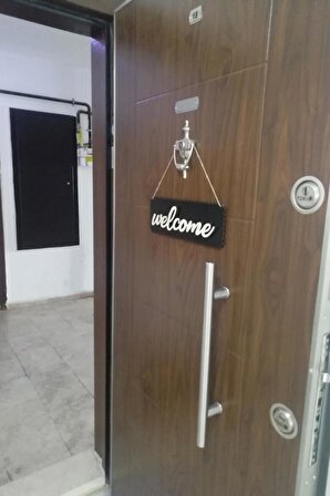 Welcome Kapı Süsü Ahşap Kapı Süsü Dekoratif Süs Duvar Süsü