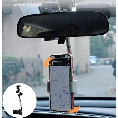 Araba Dikiz Aynasına Takılan Telefon Tutucu Oto Vlog Çekim Telefon Kamera Tutucu Ayna Tel Tutucu