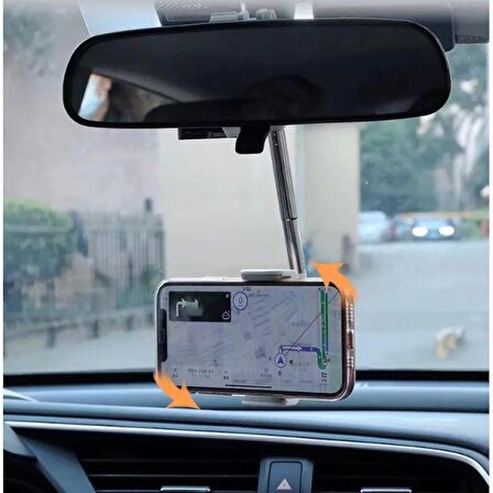 Araba Dikiz Aynasına Takılan Telefon Tutucu Oto Vlog Çekim Telefon Kamera Tutucu Ayna Tel Tutucu