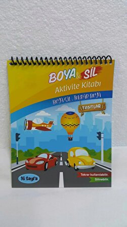 Lino Boya & Sil Aktivite Boyama Kitabı Araçlar (silinebilir)