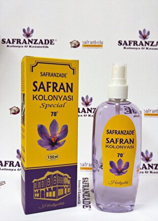 Safranzade Mor Safran 70 Derece Sprey Pet Şişe 150 ml Kolonya