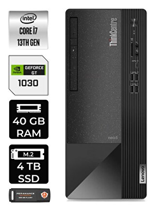 LENOVO Neo 50T i7 13700 40GB RAM 4TB SSD GT1030/4GB W11HOME 12JD0008TR MASAÜSTÜ PC & PER4 BELLEK