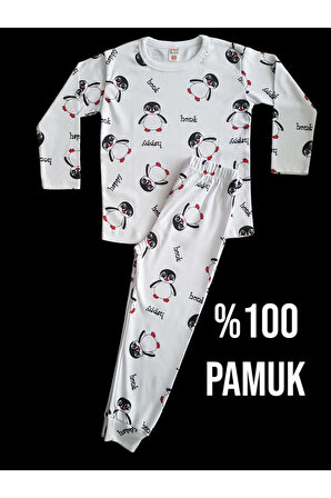 Uzun Kollu Desenli Çocuk Pijama Takım #baskılıçocukpijamatakım #çamaşırbahçesi #uzunkollupijamatakım