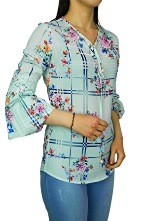 Kadın Çiçekli Bluz BGL-ST00591