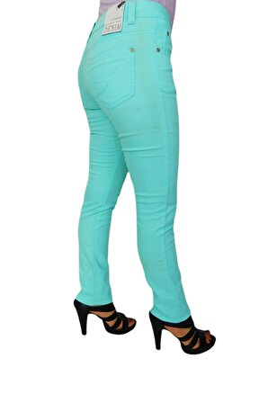 Kadın Renkli Düşük Bel Pantolon Kanvas BGS-3035