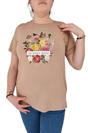 Kadın Çiçek Baskılı Tişört BGL-ST01973
