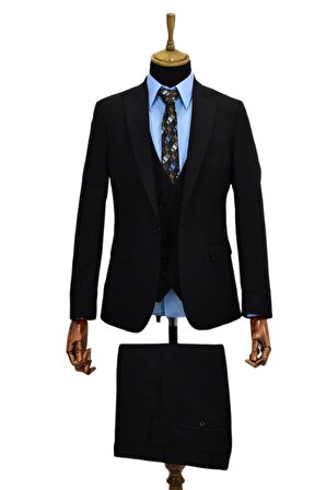 Erkek Siyah Silim Fit Takım Elbise BGL-ST02034