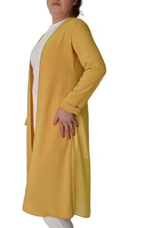 Kadın Sarı Tunik 2 li Krep Şifon MS01161 BGL-ST02165