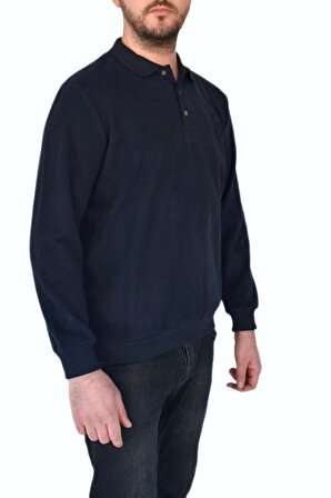 Erkek Büyük Beden Polo Yaka Sweatshirt 2260-BTL BGL-ST02353