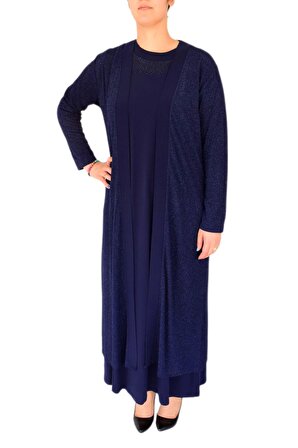 Kadın Simli Abiye Elbise 2 Li Tunikli  9181 BGL-ST02658