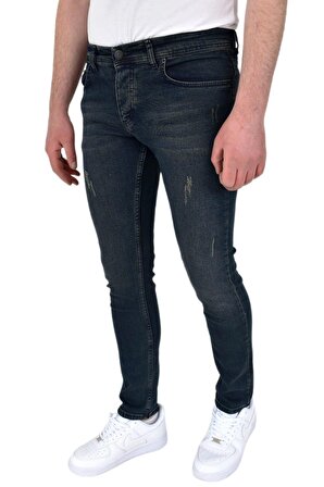 Erkek Jeans Pantolon Silim Fitt Tırnak Eskitme 310 BGL-ST02760