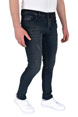 Erkek Jeans Pantolon Silim Fitt Tırnak Eskitme 310 BGL-ST02760