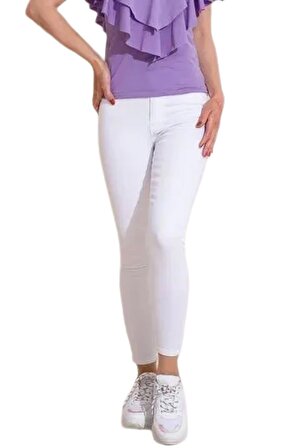 Kadın Beyaz Kot Pantolon PJ303 BGL-ST02897