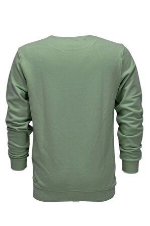 Erkek Baskılı Spor Sıfır Yaka Sweatshirt R2201 BGL-ST03191