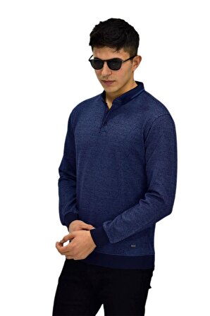 Erkek Polo Yaka Sweatshirt R2254 BGL-ST03197