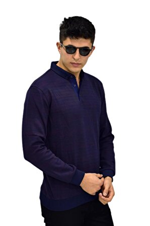 Erkek Polo Yaka Sweatshirt R2252 BGL-ST03199