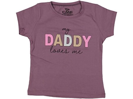 Kız Çocuk Daddy Baskılı Tişört BGL-ST03661