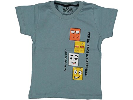 Erkek Çocuk Emoji Baskılı Tişört BGL-ST03684