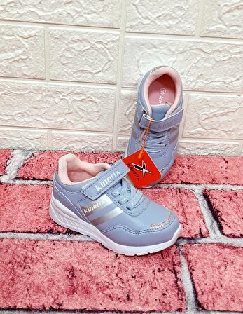 Kinetix Confess Mavi-Pembe Çırtlı Hafif Rahat  Kız Çocuk Bebek Spor Ayakkabı