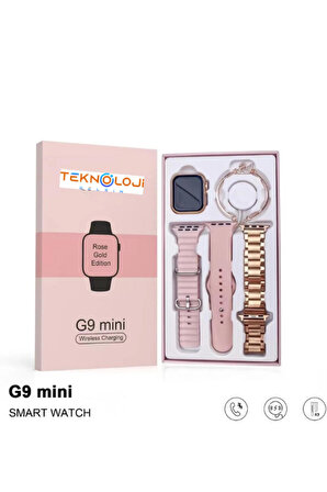 Kadın Akıllı Saat Smart Watch G9 Mini Flamingo Kolye Hediyeli Ios ve Android Uyumlu 38mm 2.2inç