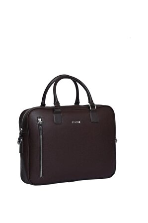 2036 Vegan Deri laptop çantası evrak çantası unisex şık tasarım KAHVERENGİ
