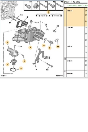 Termostat 307 406 607 Partner C4 C5 Xsara Berlingo DW10 (1336S4)