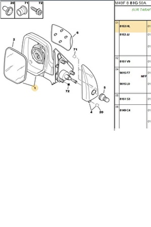 Ayna Mekanik Sol Partner Berlingo (E0415-8153HL)