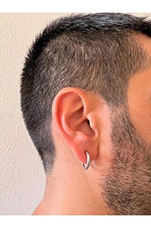Sıkıştırmalı Deliksiz Fake 316l Paslanmaz Cerrahi Çelik Unisex Küpe Kıkırdak Küpe Ear Cuff (1 ADET) 14 mm