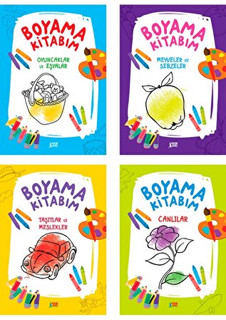 Minik Ada Boyama Kitapları Serisi 4 Kitap Birarada Erdem Çocuk