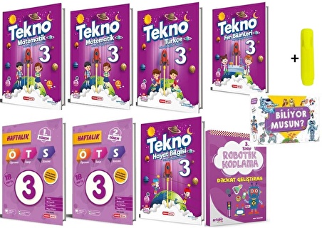 Kırmızı Beyaz Tekno Set 3.Sınıf Tüm Dersler Seti Yeni 18 Kitap