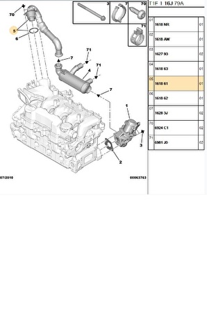 Egr Borusu 207 307 308 3008 407 5008 Partner Tepee C3 C4 C5 (161861)