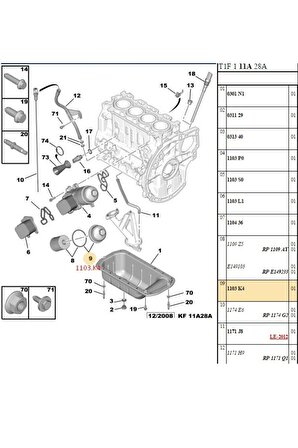 Yağ Filtre Tası DW4-DW6 (CAB331003-1103K4)