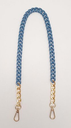 Angel Çanta Aksesuar Renkli Metal 60 cm Kancalı Zincir Kot Mavi