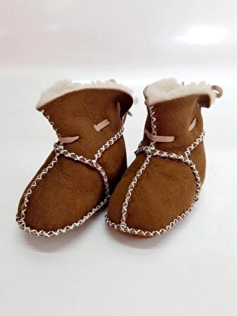 Bebek Organik Kuzu Derisi Bebek Botu Bebek Patiği İlk Adım Ayakkabısı 0-6 AY