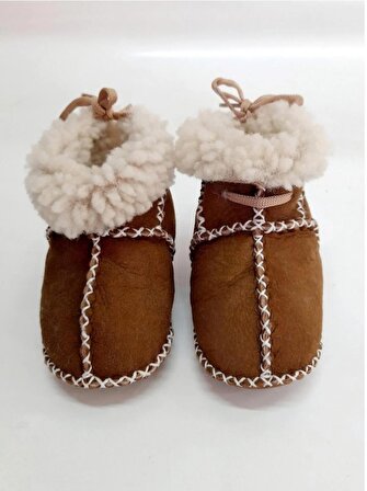 Bebek Organik Kuzu Derisi Bebek Botu Bebek Patiği İlk Adım Ayakkabısı 6-12 AY