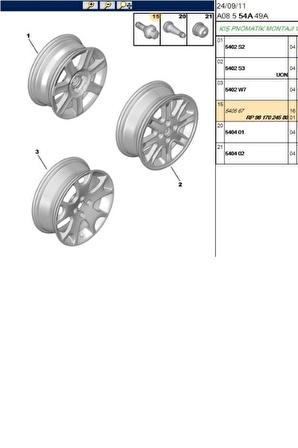 Bijon C2-C3-C4-106-206-301-307-Partner Tepee (9817024580-540567-9817024580)