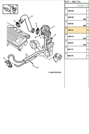 Egr Kelepçesi Ford Peugeot Citroen DV4-DV6 (ITH16283J-KB10093-BPE260021-16283J)