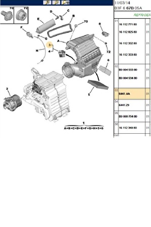 Kalorifer Rezistansı 308 1,4 16V 1,6HDI 2.0HDI (359000603010-6410013-6441AA)