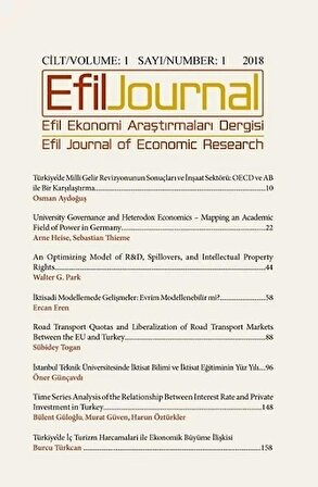 Efil Ekonomi Araştırma Dergisi Cilt 1  Sayı 1