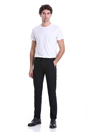 Lacivert Dinamik Fit Düz Yandan Cepli Jogger Pantolon | 46
