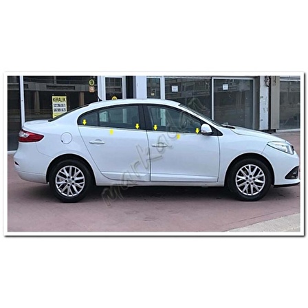 Renault Fluence Krom Cam Çıtası 2010-2016 4 Parça Paslanmaz Çelik