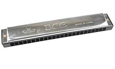 BEE DF24 Harmonica / Alüminyum Gövde 24 Delikli Gümüş Renk Mızıka