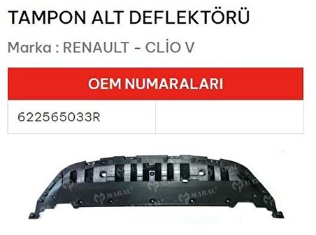 Clio 5 - V Ön Tampon Alt Deflektörü - Muhafazası 622565033R *NS*