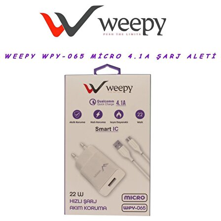 Weepy WPY-065 Micro USB Hızlı Şarj Aleti Beyaz