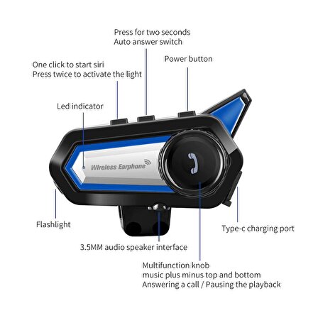 Motosiklet Kask Bluetooth İnterkom Kulaklık, motosiklet intercom BT31(Suya Dayanıklı)